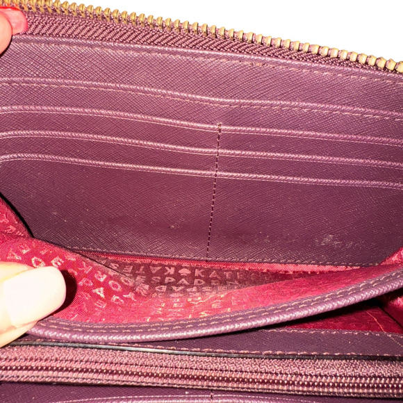 Kate Spade Neda Laurel Way Deep Plum Leather Zip Around Wallet - Picture 7 of 10